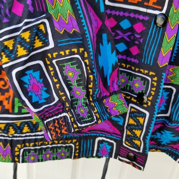 Vintage light wind breaker bomber jacket busy snap close - Picture 4 of 12